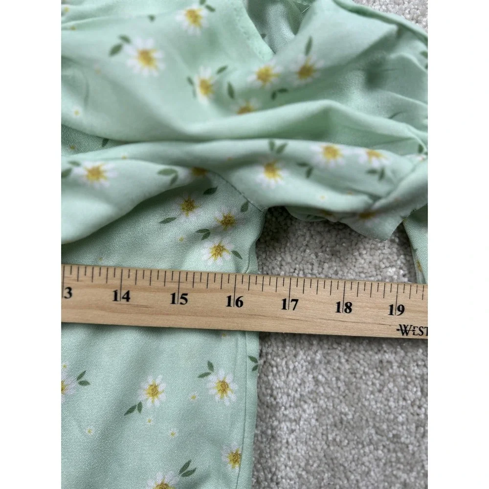 Hearth & Arrow Shirt Girls 10/12‎ Green Floral Puff Sleeve Tie Peasant Top Cute